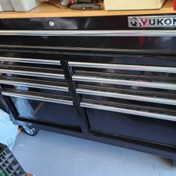 Yukon 46 Inches Metal Cabinet With Wood Top / 2 Keys - Last One.  