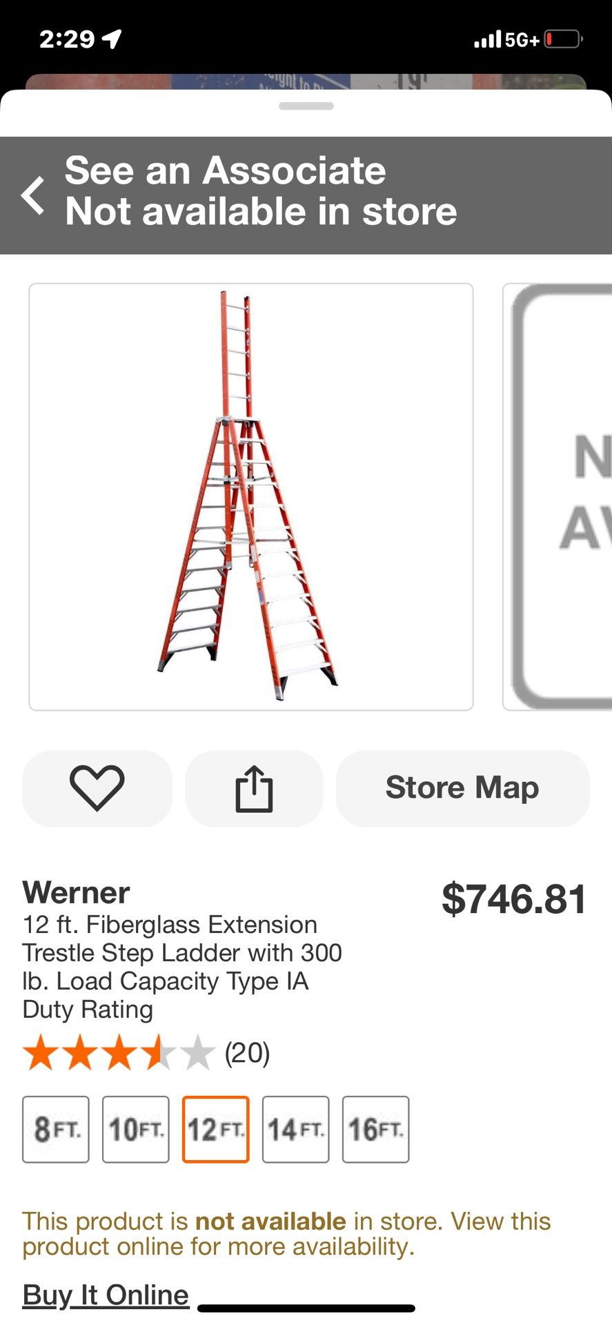 Werner 12 ft. Fiberglass Extension