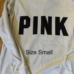Victoria secret pink gray  long sleeve sweater size small oversized fit