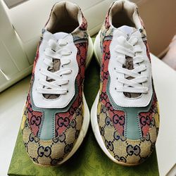 Gold Gucci Sneakers Shoes