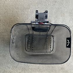 Quick-Release Mesh Bike Basket with Carry Handle – Black