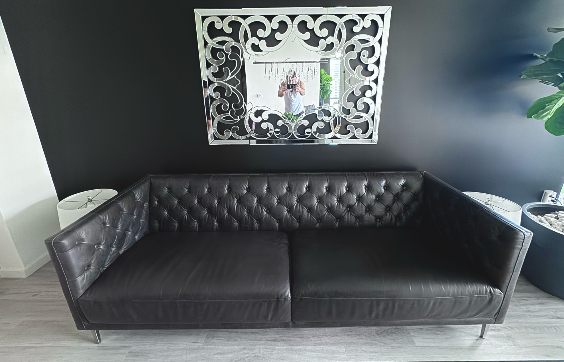 CB2 Leather sofa 