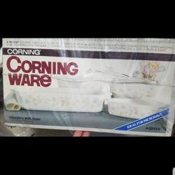 Brand new, never used set of beautiful Corning ware serving dishes Shadow Iris