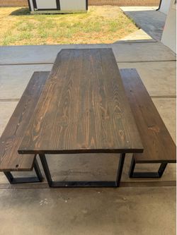 Reclaimed Wooden Bench Table