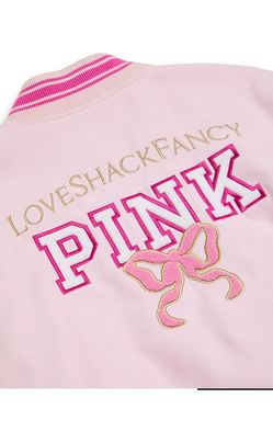 Pink x LoveShackFancy Boyfriend Varsity Jacket