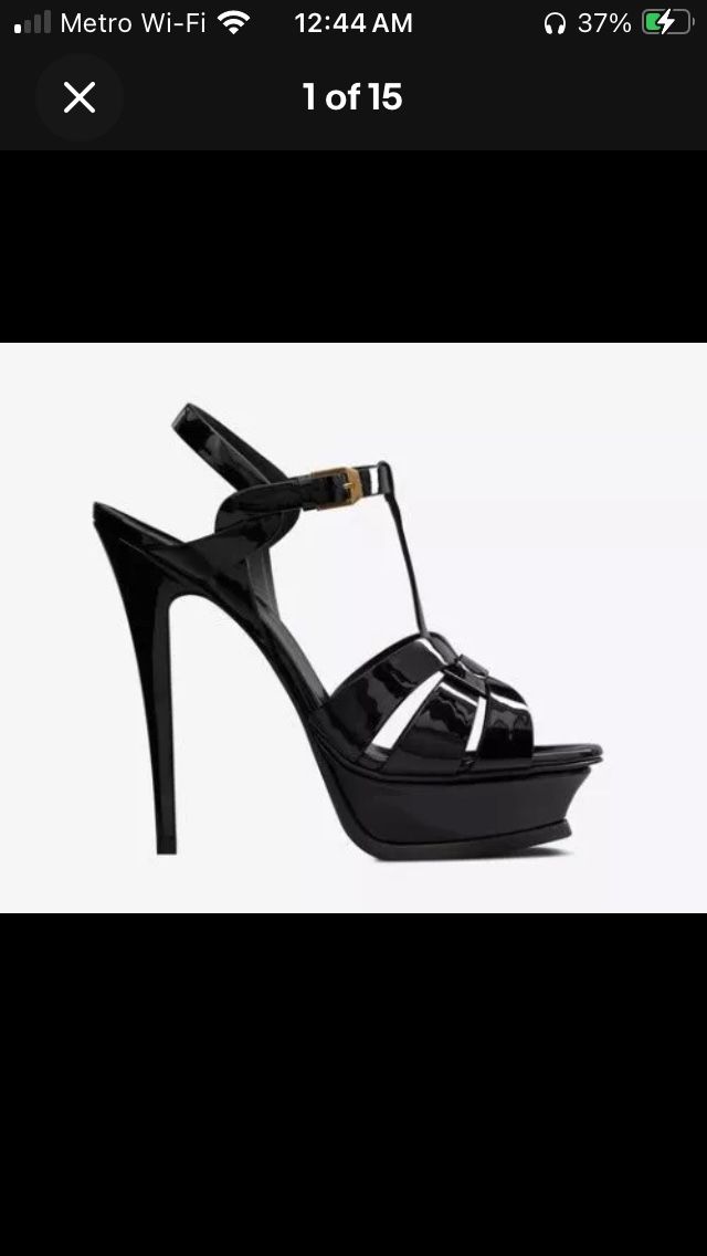 YSL Tribute Platform Stiletto Sandals Size 38 (US 8)