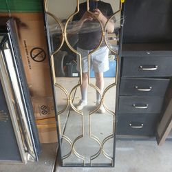 Large Black And Gold Framed Mirrors (2) 