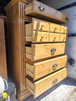 Tall Pine Wood Chest of Drawers" 5 drawer with delivery