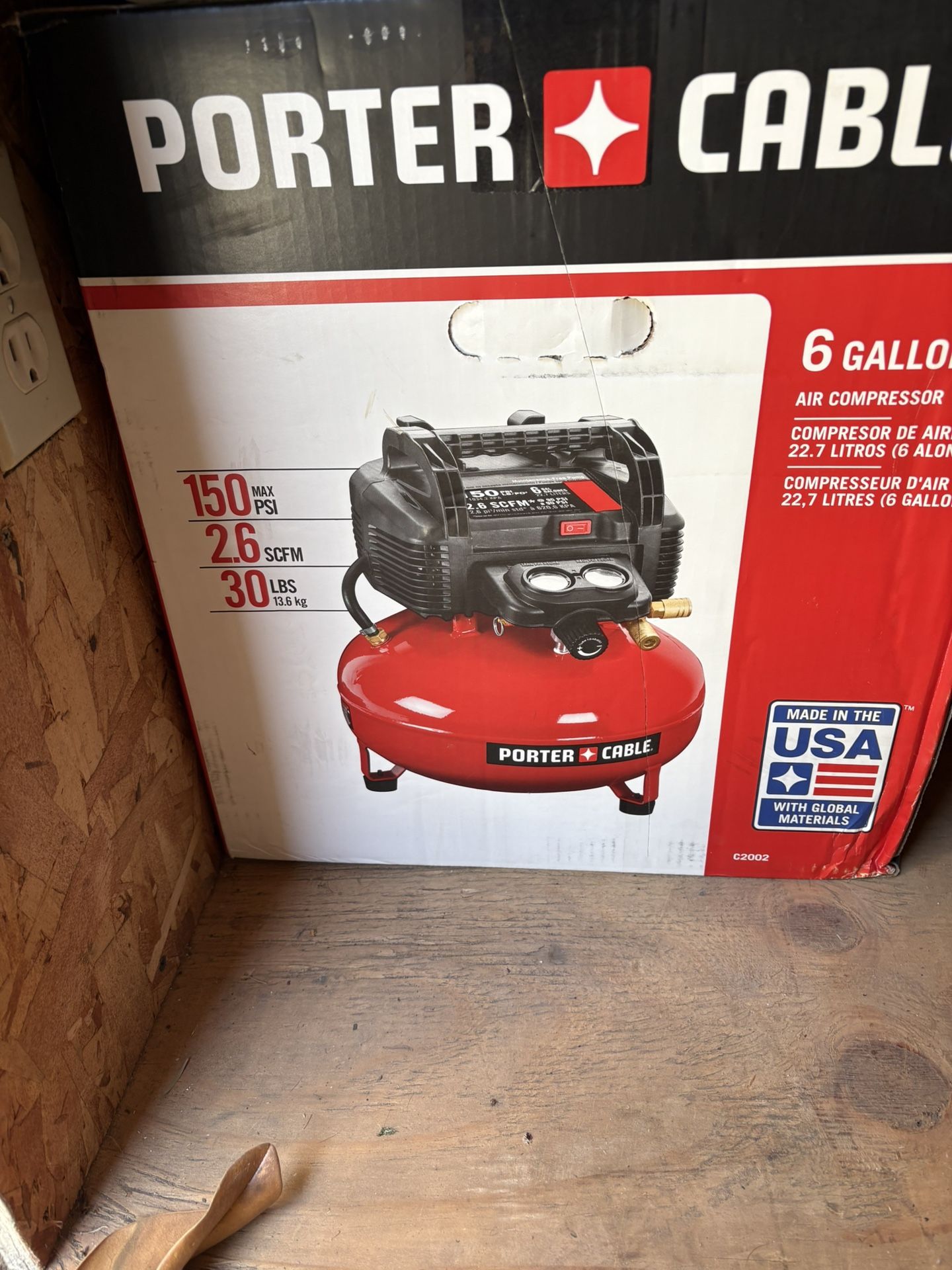 Porter Cable 6gallon 150 Psi Red