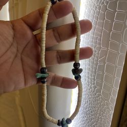 Vintage Turquoise Nuggets Navajo Pearls Sterling Silver Shells Necklace 