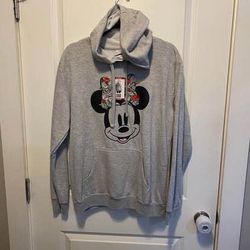 Brand New with tags DISNEY MINNIE MOUSE HOODIE EMBROIDERED FLOWERS Size X-Large Must pick up 