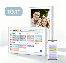 10.1 Inch WiFi Smart Calendar Display, Family Schedule Planner & Digital Photo Frame