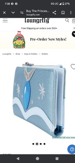 The Princess and the Frog Tiana Blue Gown Glitter Cosplay Flap Wallet