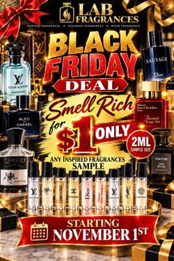 BLACK FRIDAY DEAL IS HERE! 🔥
💥 $1 ONLY ANY 2ML FRAGRANCE SAMPLE 💥