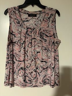 Kasper Paisley Print Sleeveless Top