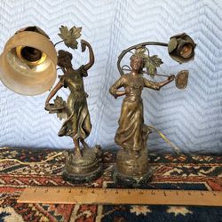 Pair Of French Figural Lamps (as is)