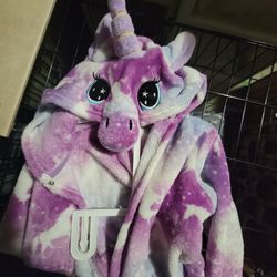 Girls Unicorn Bath Robe 4T