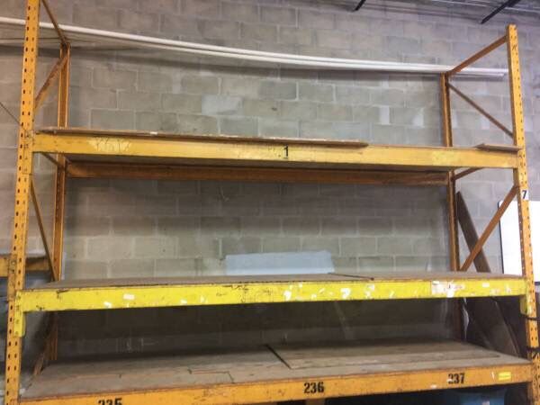 Metal warehouse shelving