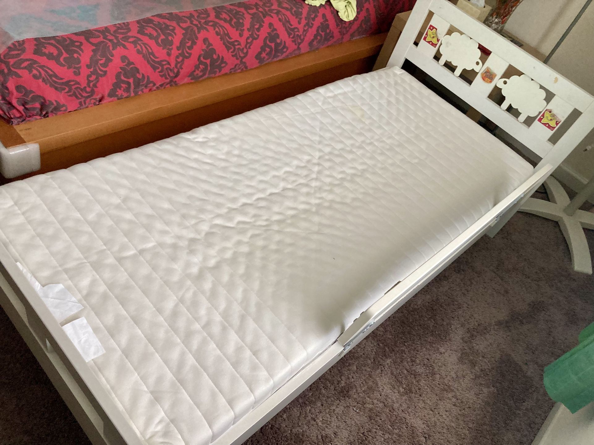 Kids Bed And Clean Mattress With Protector