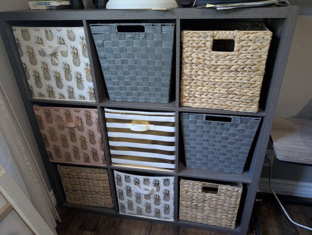 Cube Shelf + 9 Bins – Great Condition!