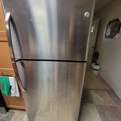 GE Fridge-Stainless Steel and Black