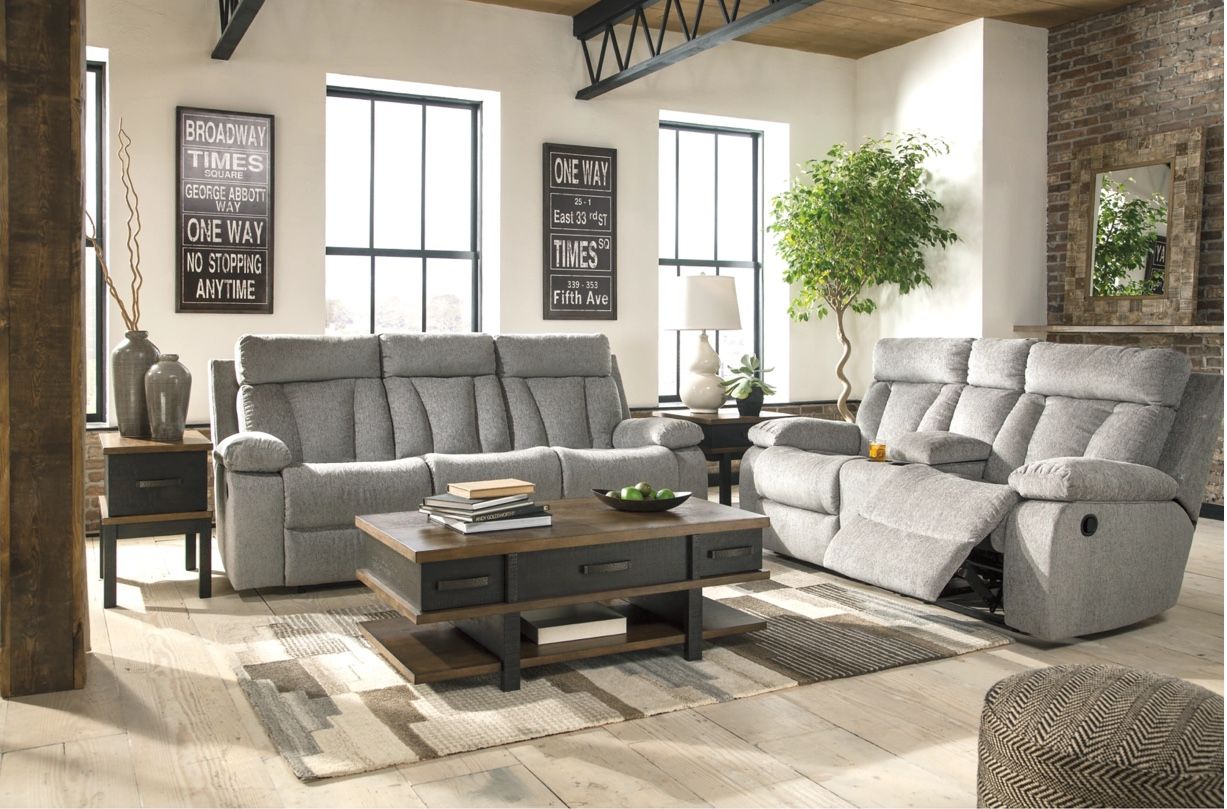 Grey- Ashley Mitchiner Manual Reclining Sofa