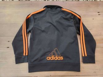 Kids Adidas SIZE 5 track jacket, neon orange stripes