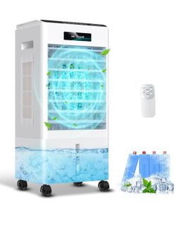 Windowless Portable AC Unit with 3 Speeds, 3 Modes, 8L Swamp Cooler w/7H Timer, 90°Oscillation, Remote Control Air Conditioners