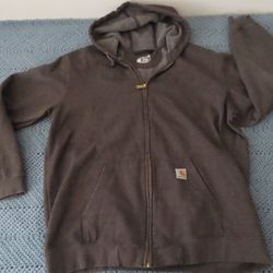 Carhartt loose Fit XL Hooded Full Zip Sweatshirt Gray K122 026 Jacket Coat