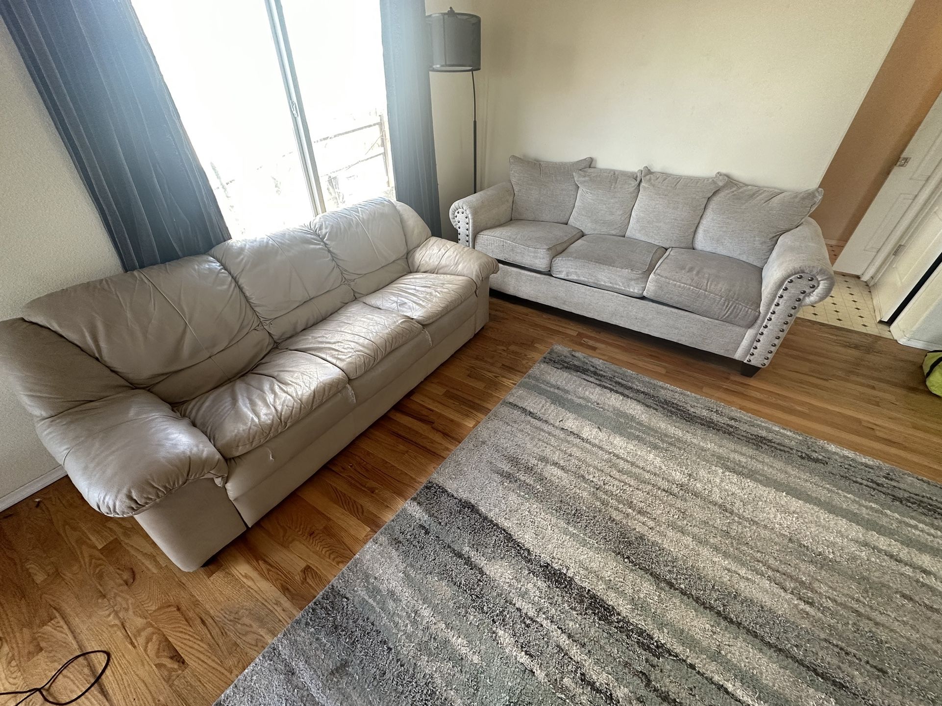 Two Off White Sofas