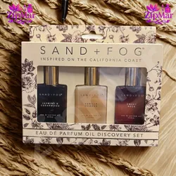 Sand + Fog Perfume Oil Discovery Set 3x0.5oz Vanilla Jasmine Sweet Rose Gift Set