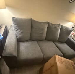 Both for $60!!! Grey charcoal couches