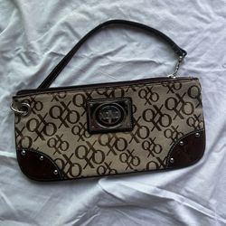 XOXO Brown Monogram Clutch Wristlet 