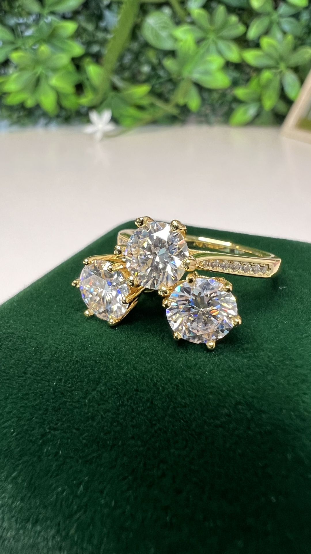 β¨ Stylish 1 carat Ring & Earring Set β Gold Over β¨
