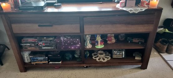 Wooden TV Stand 3 Separations In Each Drawer