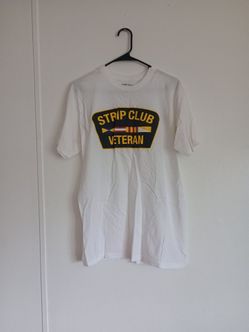 STRIP CLUB VETERAN | Men's White T-Shirt size Large
