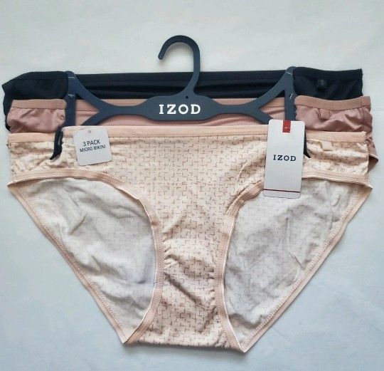 3 Pair IZOD Bikini Panties, Size S