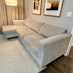 Left L Shape Couch - Light Grey - Great Condition! 