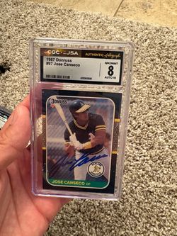1987 Donruss Jose Canseco Autograph CGC 8/10
