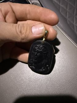 14k obsidian pendant