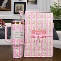 stanley Limited Edition 40oz Insulated Tumbler With Lid And Straws Stainless Steel Coffee Tumbler With Handle Vacuum Leak Proof Coffee Cup