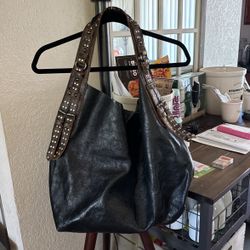 Steve Madden, Large, Black Leather Hobo Bag