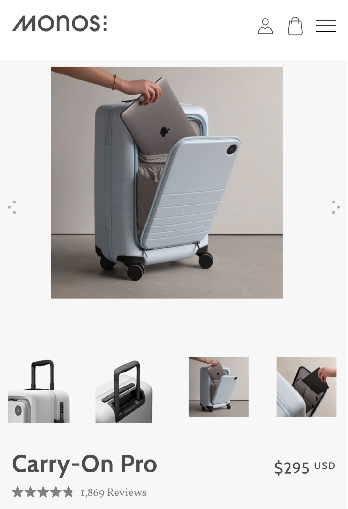 Monos Carry-On Pro luggage