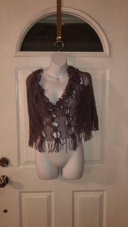 NEw Without tags unique muted purple scarf with fringe