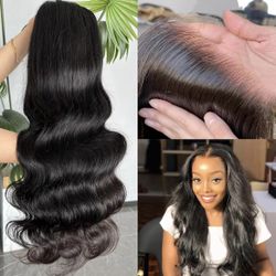 13x6 100% Virgin Human Hair, Body Wave Lace Front Human Hair Wigs 20inch Black #3