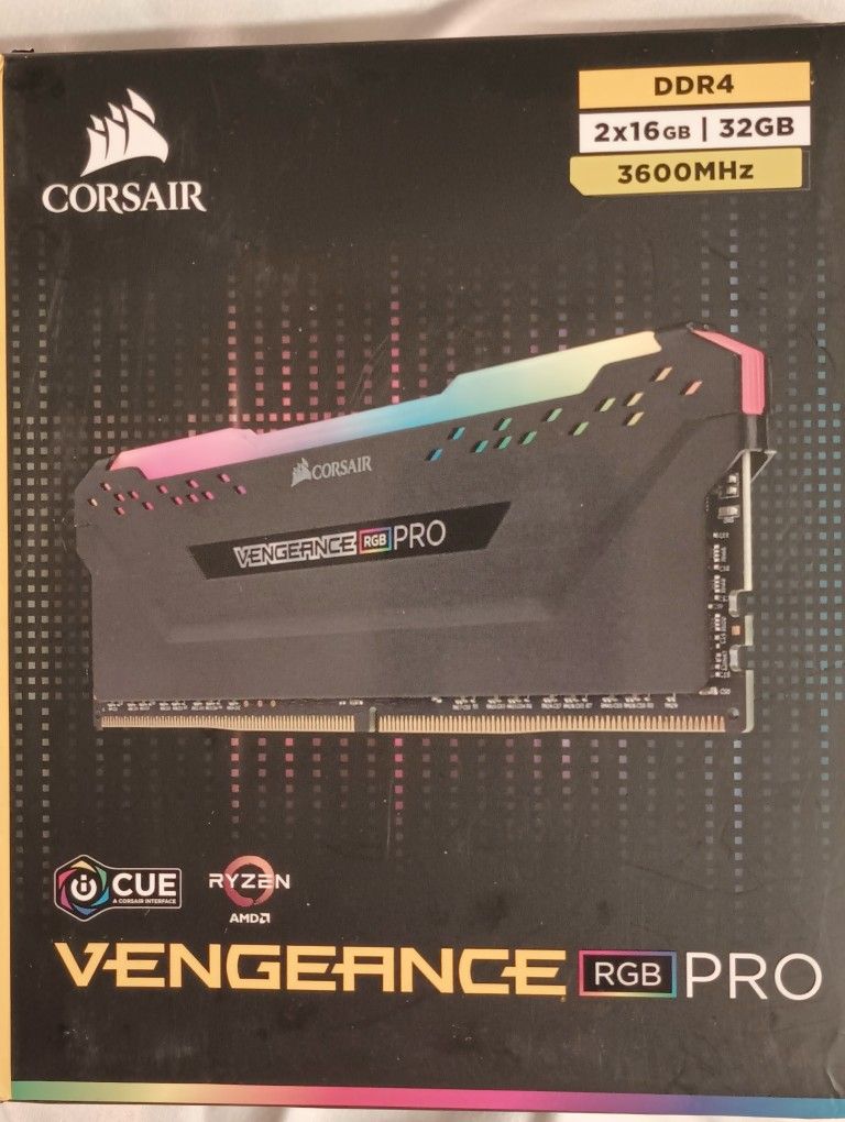 VENGEANCE® RGB PRO 32GB (2 x 16GB) DDR4 DRAM 3200MHz C16 Memory Kit — Black