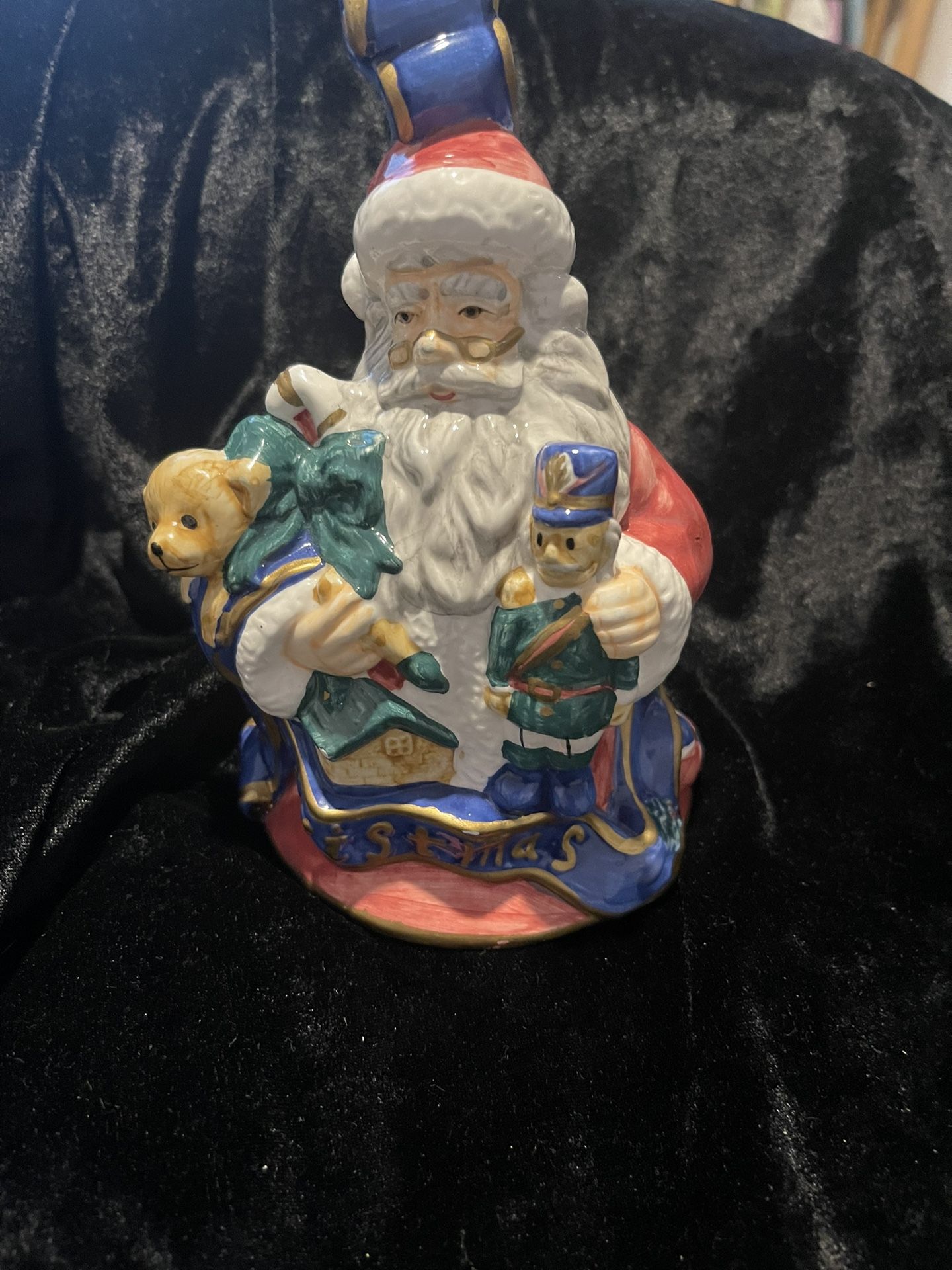 NWOT ceramic Santa Claus Bell 6.5 High