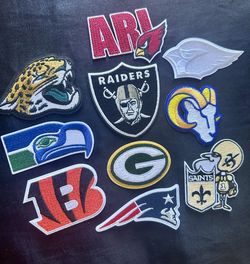Authentic NFL Team Logo Patch Set – 10 Licensed Patches