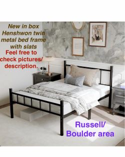 New in box Metal Bed Frame,14Inch Twin Size Bed Frame with Storage Space. Russell/Boulder area