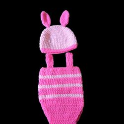 Baby Crochet Piglet Costume For Halloween 